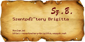 Szentpétery Brigitta névjegykártya
