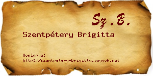 Szentpétery Brigitta névjegykártya