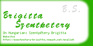 brigitta szentpetery business card