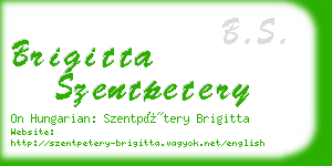 brigitta szentpetery business card